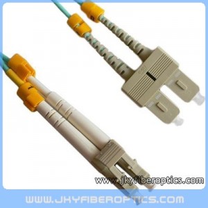 LC/PC to SC/PC Multimode OM3 10G Duplex Fiber Optic Patch Cord